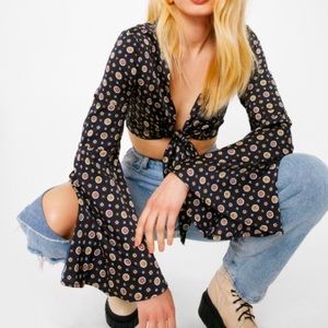 Front tie flared top